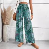 Pantalones estampados informales para mujer, pantalón largo holgado, Verano - details 2