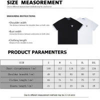 Camisa de manga corta con logotipo frontal de moda de verano de alta calidad, camiseta holgada de algodón puro para hombre, nuevo accesorio de camisa informal estilo pareja - details 13
