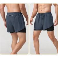 Pantalones Cortos de Correr de Poliéster 2-en-1 con Liner de Compresión y Bolsillo para Teléfono - details 0
