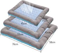 Cama con almohadilla de refrigeración para perros, gatos, cachorros, gatitos, manta fresca para mascotas, Material de seda de hielo suave para dormir en verano, rosa, azul, transpirable - details 0