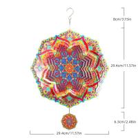 Mandala Wind Spinner Metal 3D giratorio Windchimes arte de lujo jardín colgante decoración al aire libre - details 4