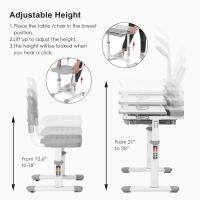 Escritorio para niños y estudiantes, mesa ergonómica y juego de descongelación, con cajón, soporte de lectura, lámpara LED regulable, altura ajustable - details 12