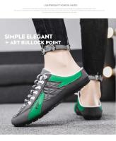 Zapatos planos de conducción de fondo suave de moda para hombre, zapatos casuales de primavera y verano con diseño de gorro, estilo de caminata de medio arrastre, sin cordones - details 15