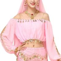 Tops brillantes con cuentas de lentejuelas en el vientre, disfraces de baile sexys, disfraces con flecos para festivales, discotecas, fiestas, Tailandia, India y Arabia - details 13