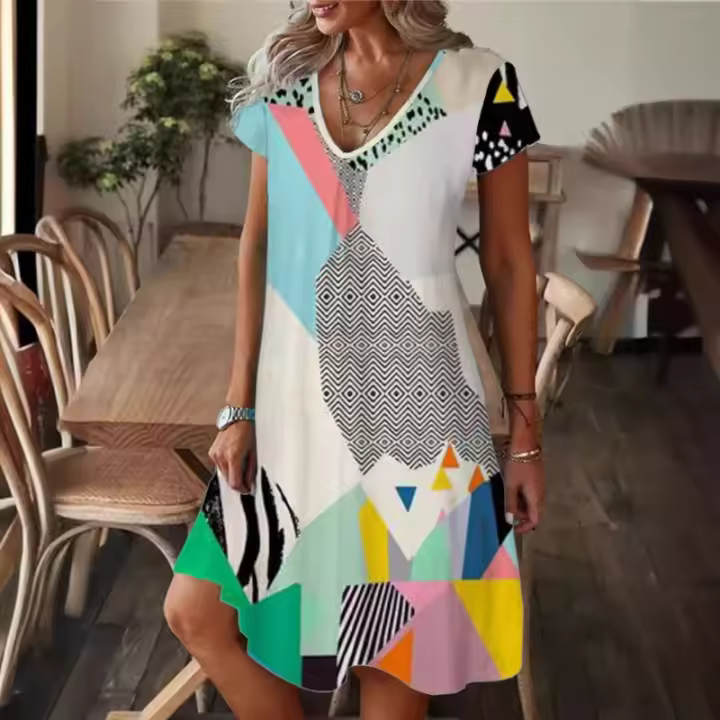 Vestido estampado de moda de verano, ropa de mujer. - 1