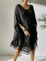 Vestido playero de talla grande para mujer, suave, de ganchillo, falda envolvente para bikini, para trajes de baño, tallas extendidas, elementos esenciales para vacaciones - details 28