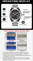 Reloj de Cuarzo Impermeable Correa de Acero Inoxidable Empleado en Casual Luminoso - details 6