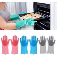 Los guantes domésticos se utilizan ampliamente para jardinería, cocina y protección de manos (rosa) - details 1