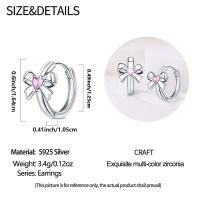 Anillos de pavimentación brillantes de circonita 2025 con lazo de plata pura Original, pendientes para mujer, regalos de joyería de aniversario - details 9