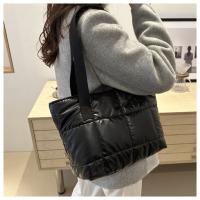 Moda señoras Tote bolsos de gran capacidad de algodón acolchado bolsa de compras rombo bolso portátil acolchado sólido para viajes de ocio - details 36