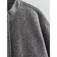 Chaqueta Bomber de manga larga con bolsillos y botones, abrigo liso - details 9