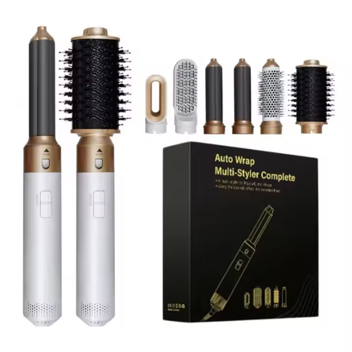 Cepillo secador de pelo 6 en 1, estilizador profesional con plancha rizadora, 1000W - 1