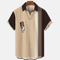 Camisa de Verano Hawaiiana para Hombres Estampado 3D de Saxofón, Suelto, Manga Corta, Clásico, Para la Playa, Aloha - details 8