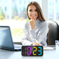 ORIA-reloj despertador Digital con luz nocturna para el hogar y la Oficina, relojes coloridos LED RGB, los mejores regalos - details 0