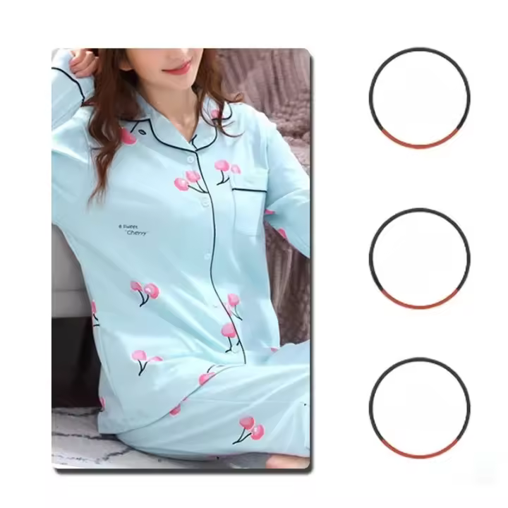Conjunto De Pijamas Para Mujer De Cuatro Estaciones Con Cuello En V Y Pantalones Largos Estampado a Cuadros Y Rayas 2 Piezas Ropa De Dormir Casual - 1