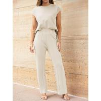 2025 Conjunto informal de punto para mujer: suéter de punto sin mangas + conjunto de dos piezas con pantalones de pierna ancha - details 0