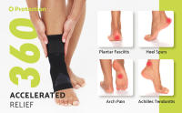 Tobillera ajustable con mangas de compresión, soporte para ARCO, estabilizador de pie, fascitis Plantar, tendinitis de Aquiles, 1 par - details 0