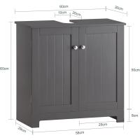 Armario de Baño de Suelo con 1 Estante y 2 Puertas 60 x 30 x 60 cm Ideal para Almacenamiento de Lavabo - details 10