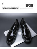 Zapatos de cuero casuales brillantes que aumentan la altura de los hombres Versión coreana de zapatos de cuero pequeños de moda - details 3