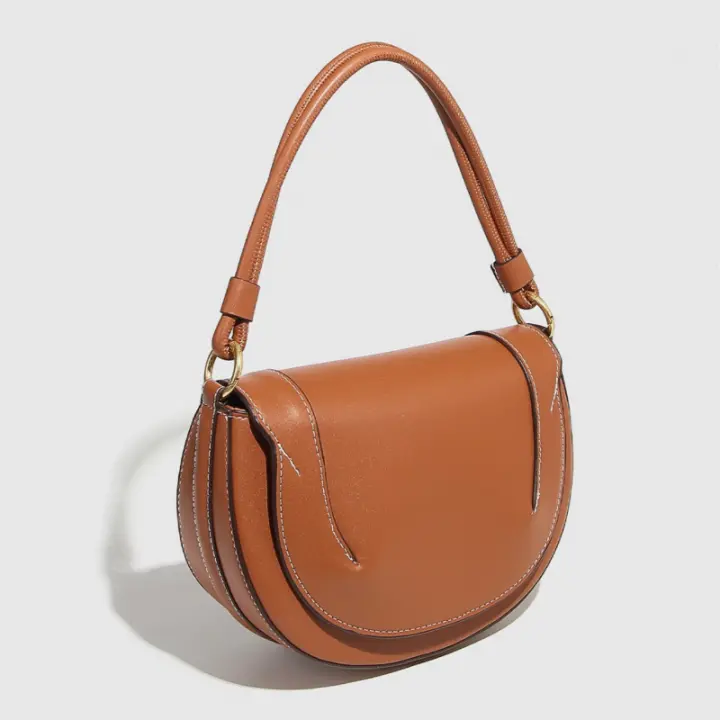 Bolso de mujer español bolso de sillín magnético con broche de solapa decorativo bandolera - 1