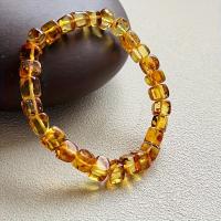 Pulsera De Ámbar Natural Con Flores De Ámbar, Pulsera De Cuentas Cuadradas Geométricas, Regalo De Joyería Para Hombres Y Mujeres - details 1