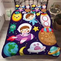Juego de funda nórdica de dibujos animados para niños, ropa de cama con estampado de astronauta, tamaño King y Queen - details 3