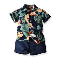 Mangas cortas de verano, camisas de flores, pantalones cortos para niños, conjunto casual de dos piezas, ropa de playa multicolor para bebés y niños - details 9