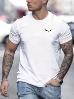Verano de los hombres tamaño suelto 100% algodón estampado de pájaros Slim Fit Casual cuello redondo manga corta camiseta Top - details 6