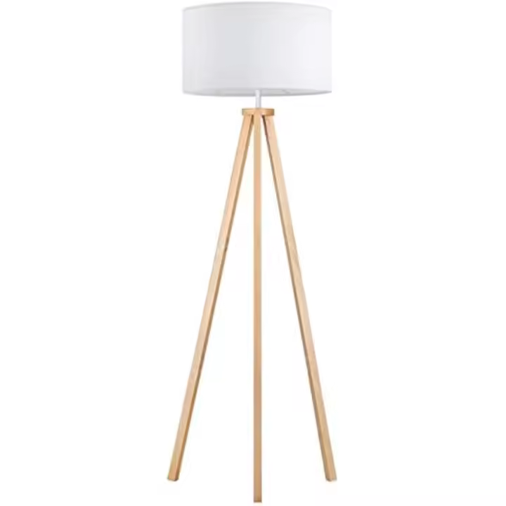 tomons Lámpara de Pie LED Regulable Trípode de Madera, Estilo Escandinavo, Moderna para Sala de Estar, Dormitorio, Estudio, Hotel y Oficina - 1