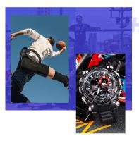 Reloj deportivo para hombre Smael resistente al agua con función multifuncional correa de PU estilo casual para exterior - details 2