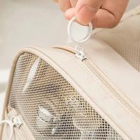Bolsas de maquillaje para artículos de tocador, bolsas de cosméticos plegables coreanas de Color sólido, de viaje de PVC, impermeables - details 8