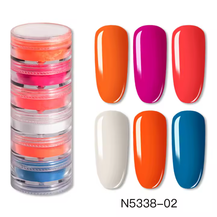 ROSALIND pigmentos fluorescentes de neón, polvo de uñas, gradiente de arcoíris, esmalte de uñas, brillo, otoño, invierno, bricolaje, polvo cromado, decoración de manicura - 1