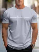 Verano de los hombres Casual tamaño suelto 100% algodón letra impresión cuello redondo manga corta camiseta Top - details 12