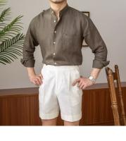 Camisa de Lino para Hombre Verano 2025 Cuello Henley Elegante Manga Larga Transpirable - details 19
