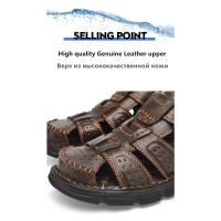 Zapatos Informales De Piel Auténtica Para Hombre, Sandalias Clásicas De Alta Calidad, Zapatillas Transpirables Para Caminar Al Aire Libre, Ideales Para El Verano - details 8
