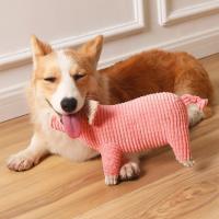 Juguete interactivo para masticar para perros, juguete de peluche con sonido chirriante de dibujos animados, resistente a mordeduras, juguetes para perros con forma de cerdo súper suave para exteriores - details 1