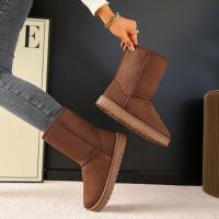 Botas de nieve antideslizantes para mujer, botines planos de suela gruesa, estilo retro elegante, a la moda, aptos para el día a día casual, invierno, 2025 - details 11