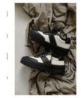 Moda cuatro estaciones negro y blanco colores contrastantes zapatos panda plataforma zapatos de junta de los hombres. - details 3