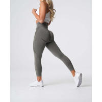 Leggings deportivos de cintura alta para mujer NVG de spandex con pantalones interiores suaves para ropa de gimnasio y fitness. - details 15