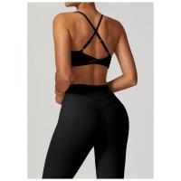 Fiess Sujetador de yoga para mujer, parte de atrás bonita, top deportivo de nailon, sujetador cruzado sexy transpirable, adecuado para gimnasio de mujer - details 24