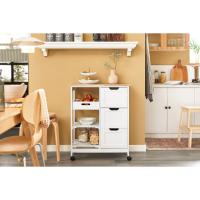 Carro de Almacenamiento Mueble Auxiliar Cocina Carrito de Servir con 3 Cajones 2 Estantes y 1 Bandeja Extraíble Negro - details 18