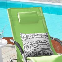 Juego de 2 Tumbonas Mecedora con Almohada y Bolsillo Lateral Estructura de Hierro Malla Transpirable soporta hasta 150 kg Gris OGS28-HGx2 ES - details 11
