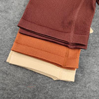 Conjunto de Yoga acanalado sin costuras para mujer, Sujetador deportivo de entrenamiento, trajes de gimnasio, pantalones cortos de Fitness, conjuntos de pantalones cortos deportivos de cintura alta para correr - details 11