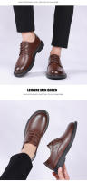 Zapatos de hombre, zapatos de cuero casuales de negocios, zapatos de traje con cordones - details 14