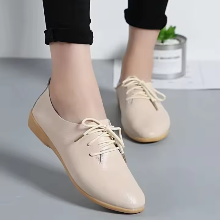 Mocasines de verano de cuero genuino, mocasines informales, calzado de mujer con punta suave y puntiaguda, zapatos planos para mujer - 1