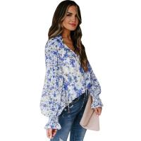 Blusa de gasa con botones Primavera Verano y elegantes blusas florales para mujer, nueva camisa juvenil de manga larga para mujer - details 10