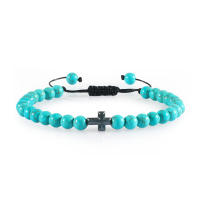 Pulsera de Piedra Natural 6mm Estilo Trenzado para Hombres y Mujeres Cruza de Oración Jesús - details 12