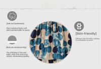 Vestido de Lino de Algodón para Mujer en Talla Grande Bohemia Cuello Redondo Sin Mangas Falda Larga de Ajuste Suelto Estampado - details 4