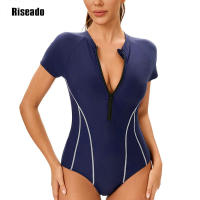 Bañador deportivo de una pieza para mujer, ropa de playa de manga corta, 2024 - details 3