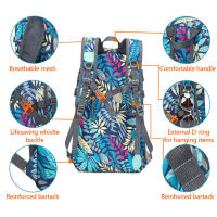 Mochila impermeable plegable de 35L, bolsa ligera de almacenamiento para exteriores, con estampado sólido, para acampar, montañismo y viajes - details 11